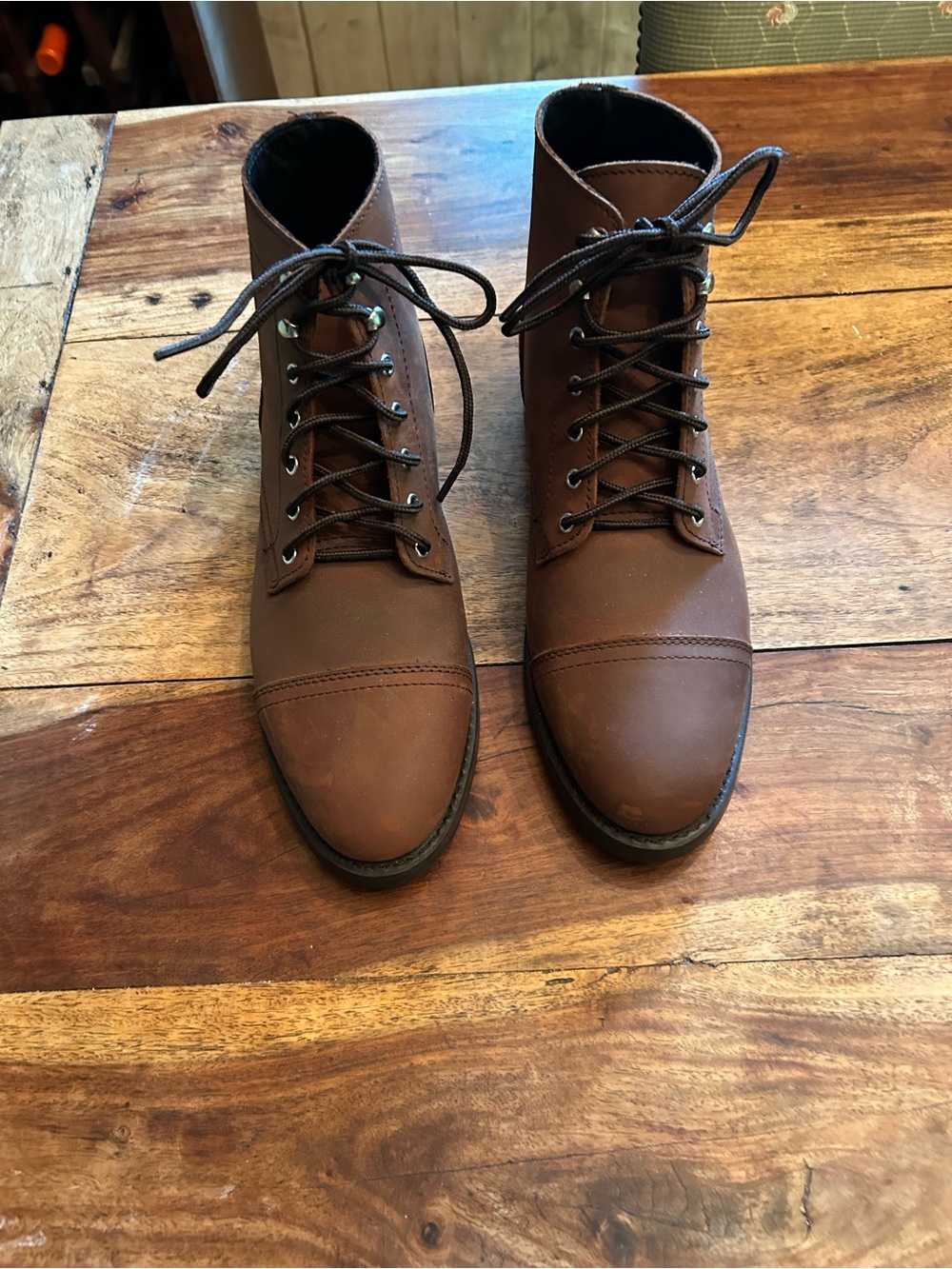 Men's Brown Lace-Up Leather Ankle Boots